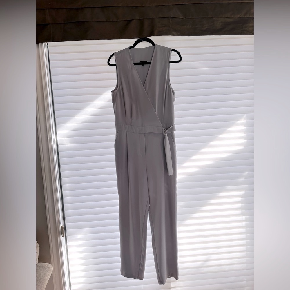 Topshop Elegant Gray Sleeveless Jumpsuit
